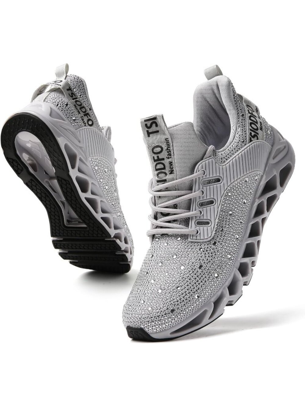 Women's Light Grey High Upper Sneakers Breathable Athletic Basketball Shoes